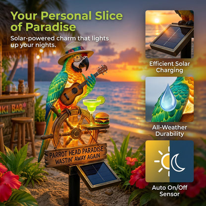 🔥Hot Sale 49% off 🌴 Solar Parrot Statue Light – Hawaiian Luau Tropical Garden Decor