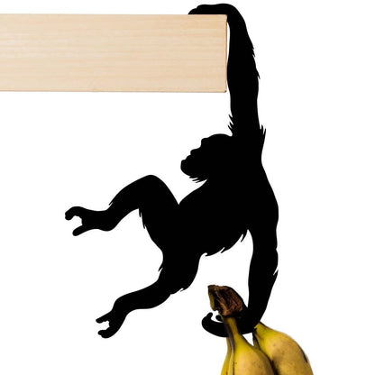 Wooden Gorilla-Shaped Hook - Creative Wall Hanger for Kitchen Door, Rustic Art Decor