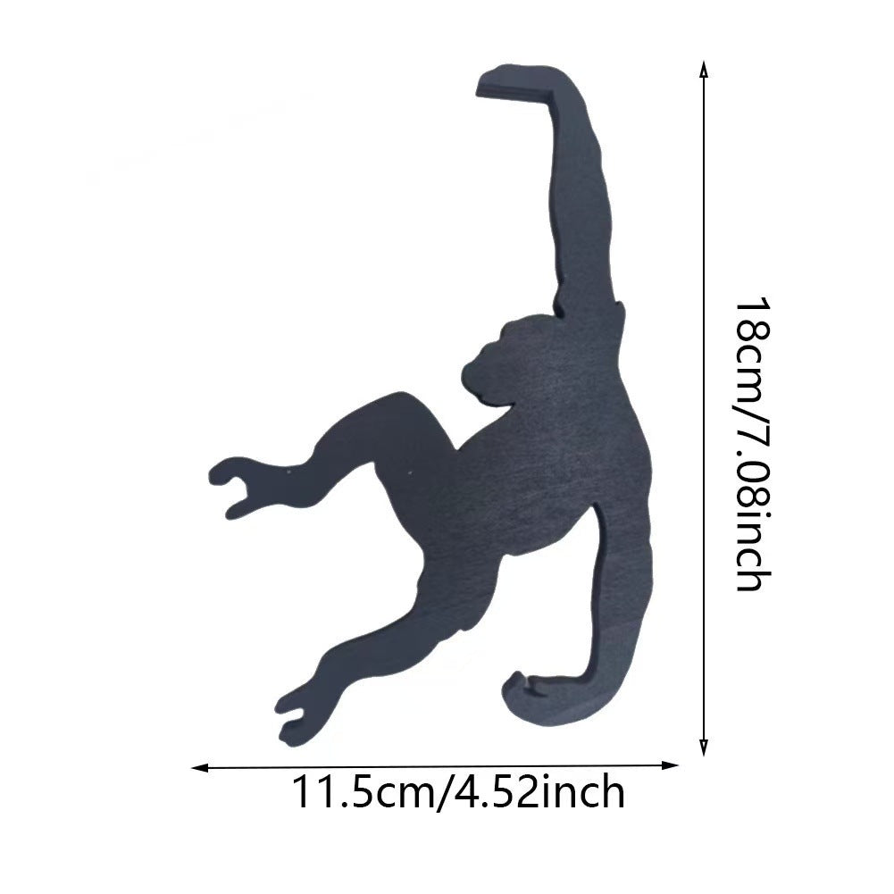 Wooden Gorilla-Shaped Hook - Creative Wall Hanger for Kitchen Door, Rustic Art Decor