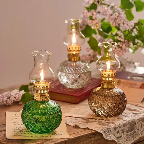 🔥LAST DAY 50% OFF -Vintage Style Oil Lamp with Glass Candle Holder