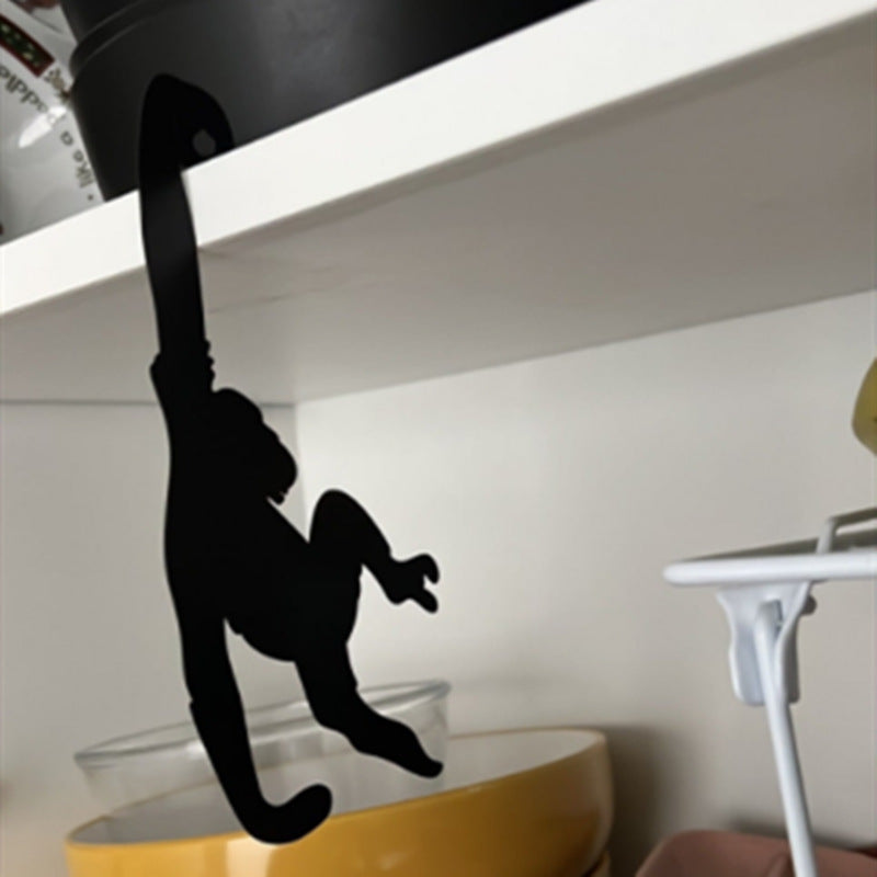 Wooden Gorilla-Shaped Hook - Creative Wall Hanger for Kitchen Door, Rustic Art Decor