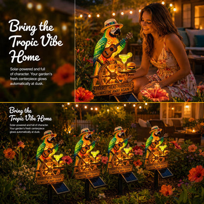 🔥Hot Sale 49% off 🌴 Solar Parrot Statue Light – Hawaiian Luau Tropical Garden Decor