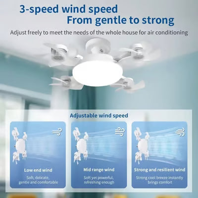 ⏰🔥LIMITED TIME 50% OFF!🔥50K+ SOLD!💡Foldable Socket Ceiling Fan Light with Remote, Energy-Saving Cooling & Lighting for Bedroom & Home