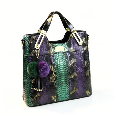 🏆Exclusive discounts for the Queen 49% OFF🔥Elegant Snakeskin PU Leather Tote Bag