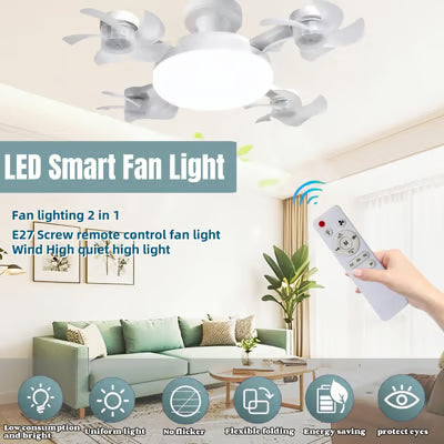 ⏰🔥LIMITED TIME 50% OFF!🔥50K+ SOLD!💡Foldable Socket Ceiling Fan Light with Remote, Energy-Saving Cooling & Lighting for Bedroom & Home