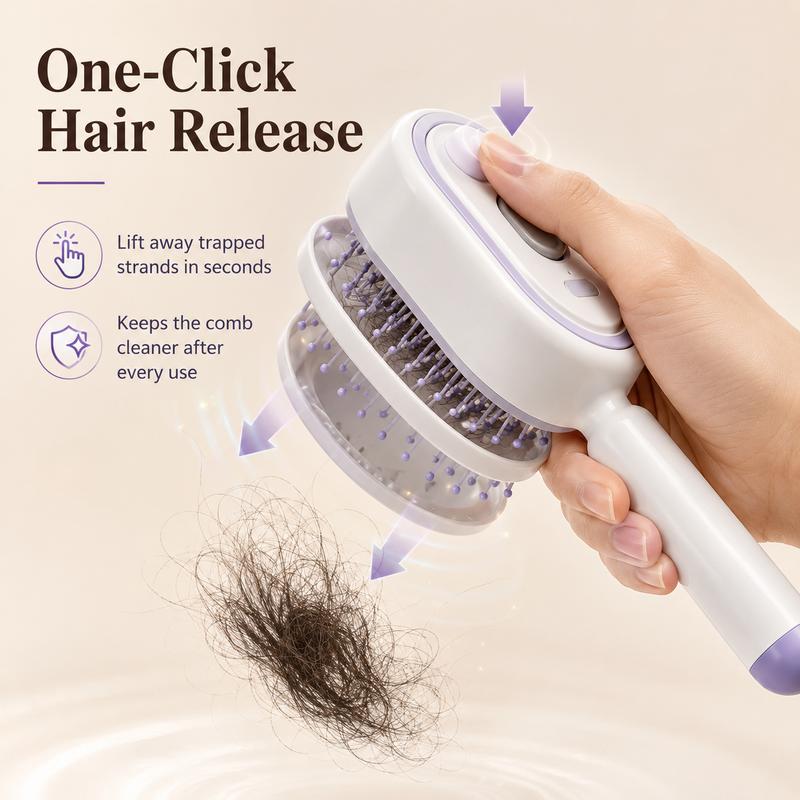 💖ProGlide™🇬🇧 Scalp Massager Comb 💆‍♀️ – Self-Cleaning 🧼
