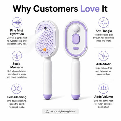 💖ProGlide™🇬🇧 Scalp Massager Comb 💆‍♀️ – Self-Cleaning 🧼