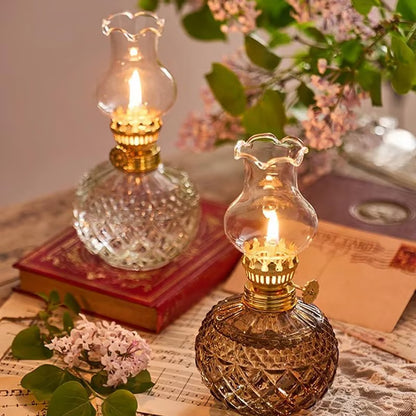 🔥LAST DAY 50% OFF -Vintage Style Oil Lamp with Glass Candle Holder