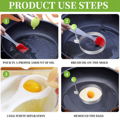 🔥 Stainless Steel Fried Egg Molds