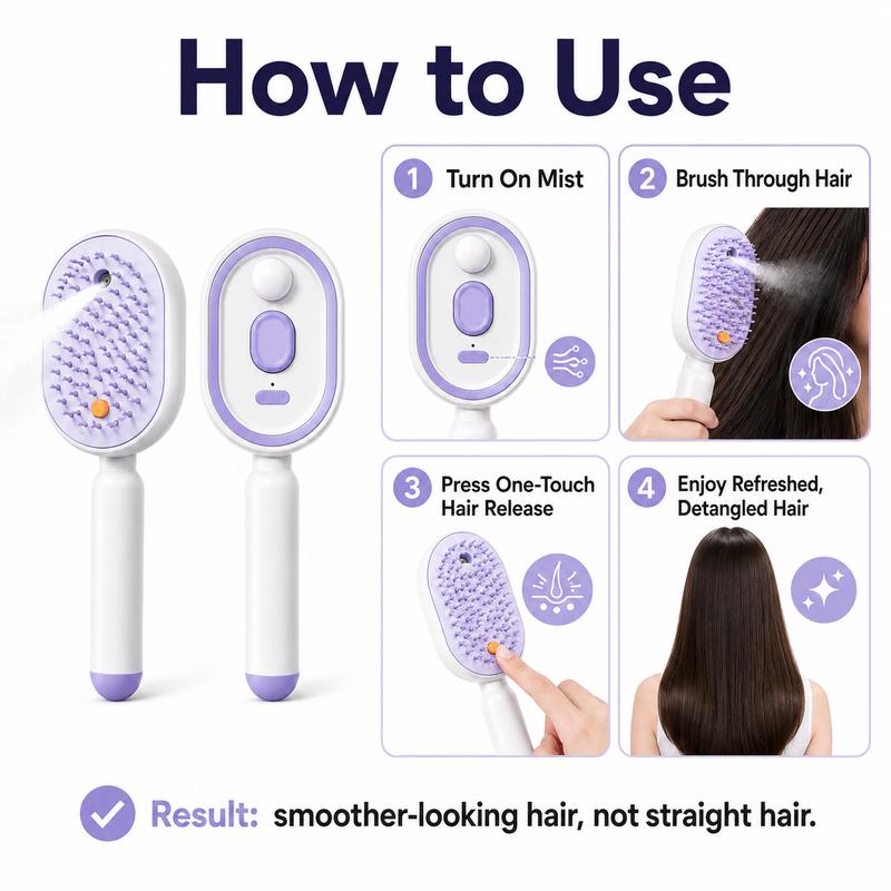 💖ProGlide™🇬🇧 Scalp Massager Comb 💆‍♀️ – Self-Cleaning 🧼