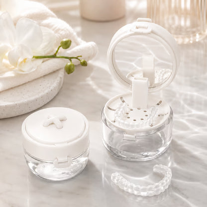 💧Last Day 50% OFF - Portable Retainer and Denture Cleaning Case with Magnetic Lifting Tray